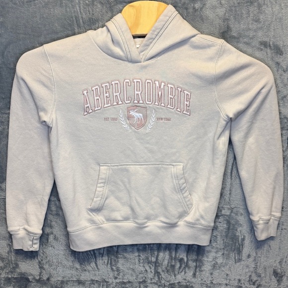 abercrombie kids Other - 2069 | Abercrombie Kids Logo Embroidered Fleece Pullover Hoodie Cream 13/14‎